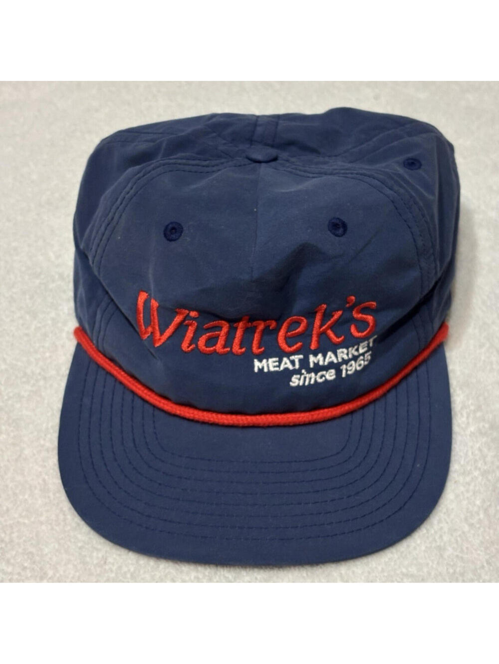 Wiatrek's Meat Market Blue Red Rope Adjustable Cap || pre-owned